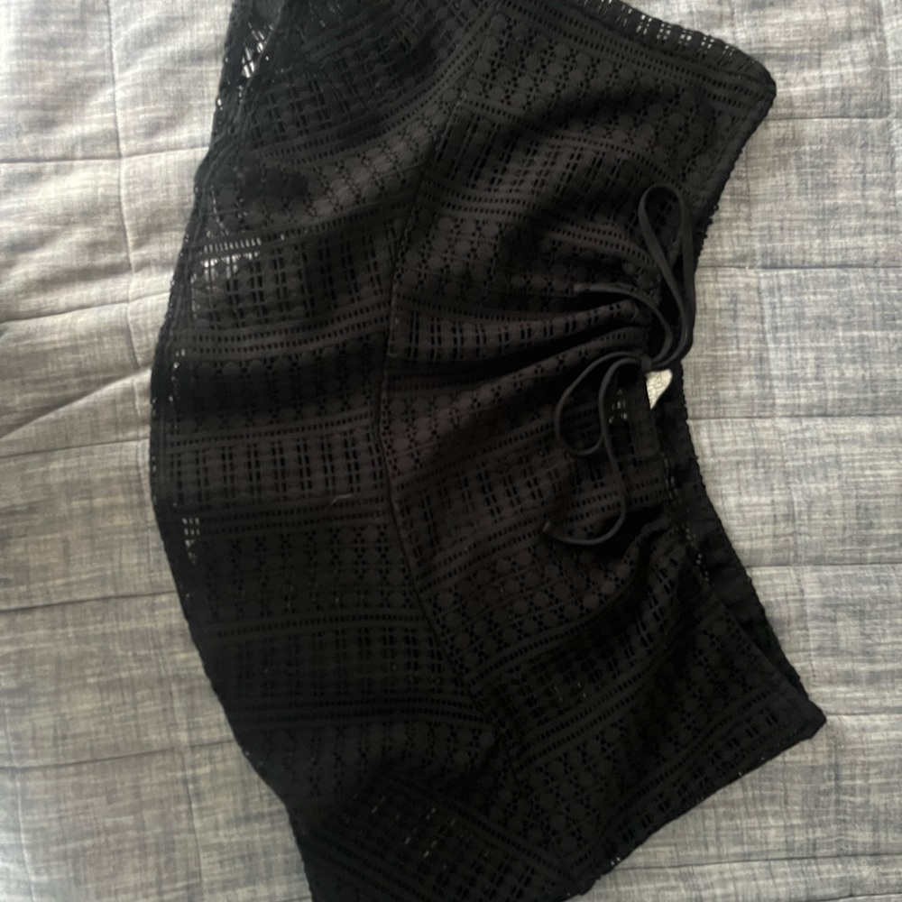 Black mini skirt cover up